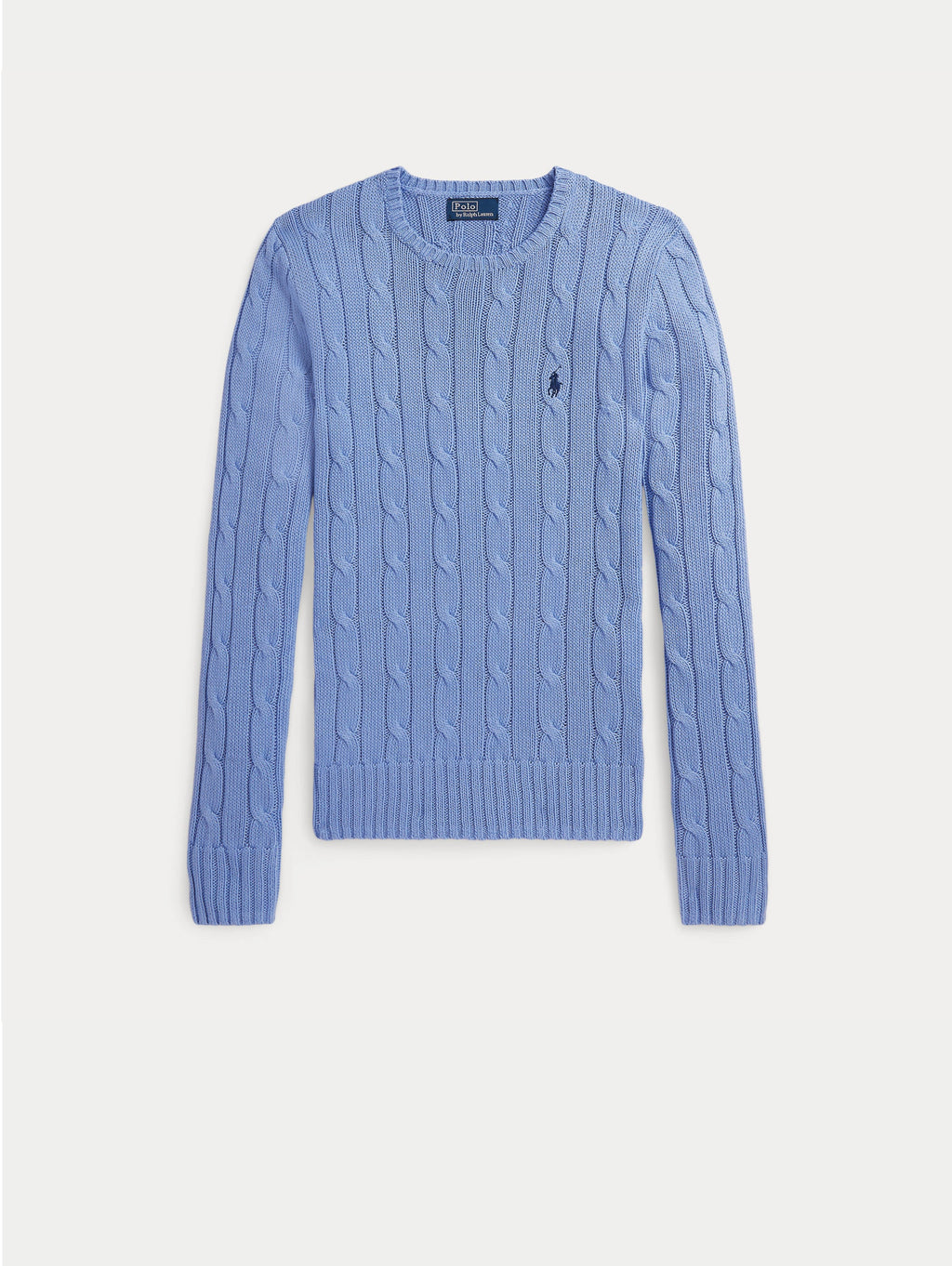 2026 New Arrival Maglia Girocollo in Cotone a Trecce Celeste
