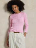 2026 New Arrival Maglia Girocollo in Cotone a Trecce Rosa