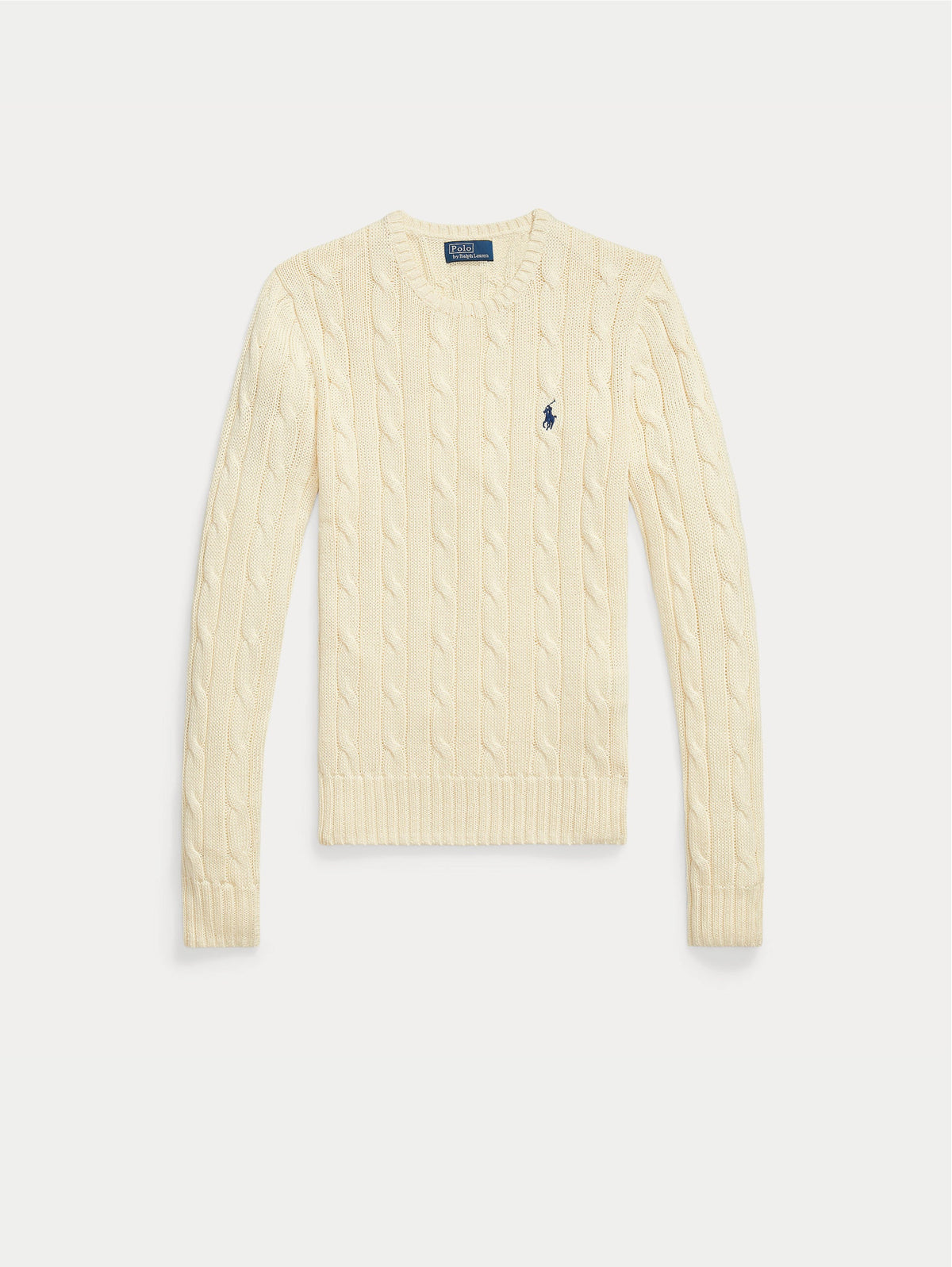 2026 New Arrival Maglia Girocollo in Cotone a Trecce Panna