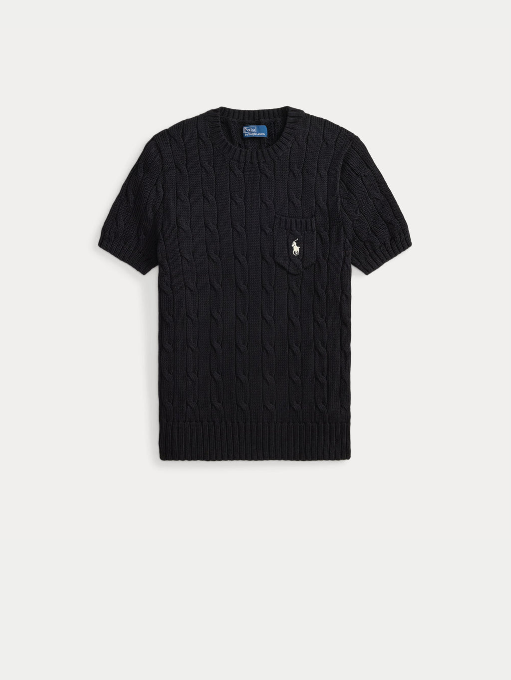 2026 New Arrival Maglia a Trecce con Maniche Corte Nero
