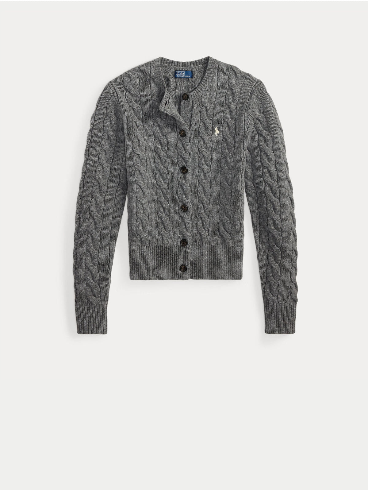 2026 New Arrival Cardigan Lavorato a Trecce in Misto Cashmere Grigio