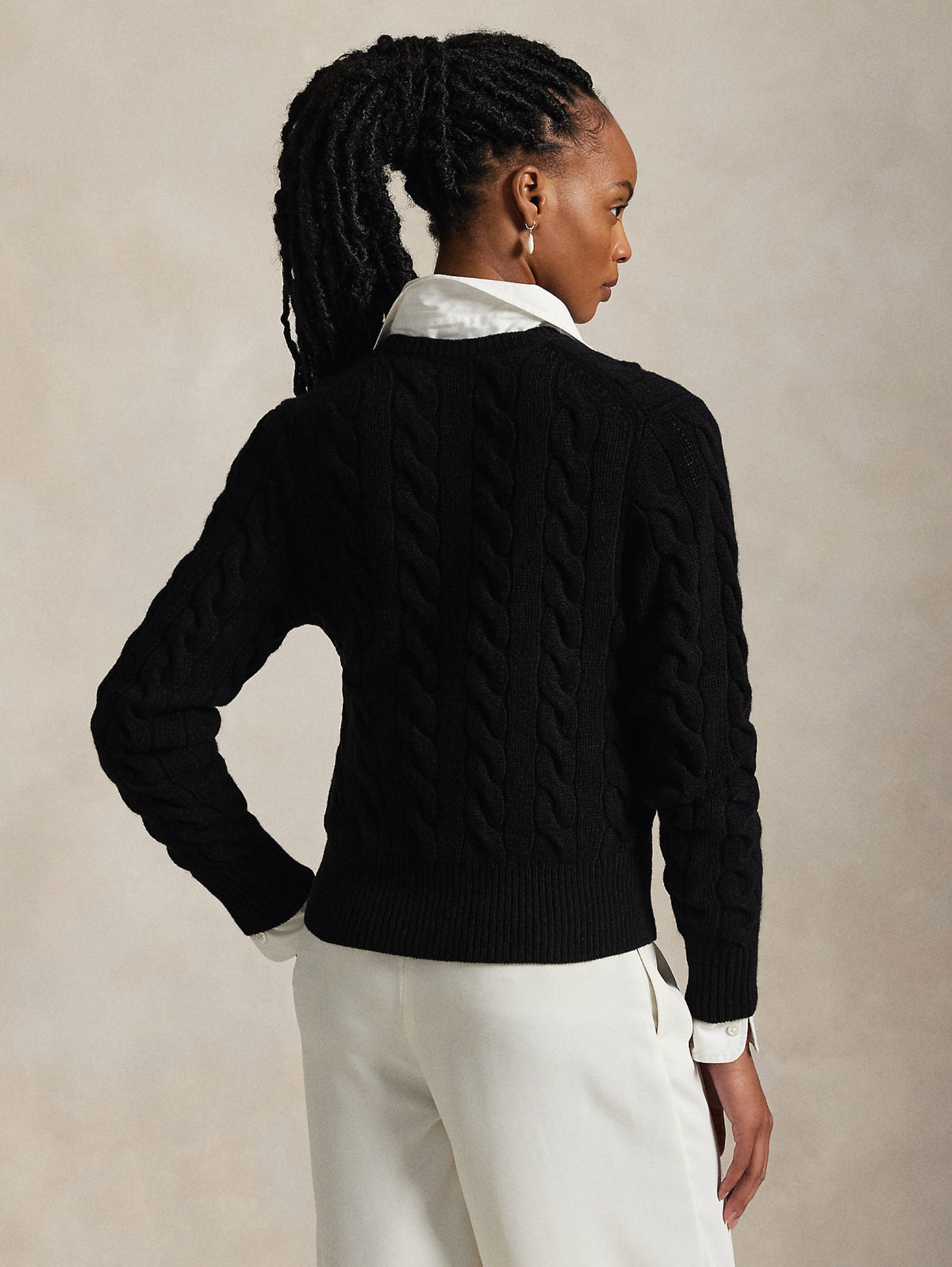 2026 New Arrival Cardigan Lavorato a Trecce in Misto Cashmere Nero