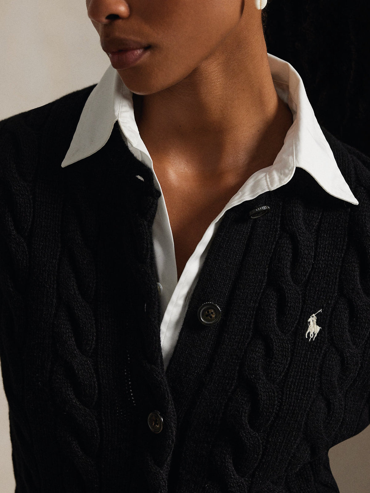 2026 New Arrival Cardigan Lavorato a Trecce in Misto Cashmere Nero