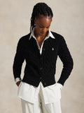 2026 New Arrival Cardigan Lavorato a Trecce in Misto Cashmere Nero