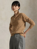 2026 New Arrival Maglia Polo a Trecce in Lana e Cashmere Cammello