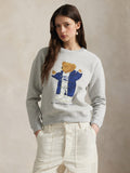 2026 New Arrival Felpa Girocollo con Stampa Polo Bear Vintage Grigio