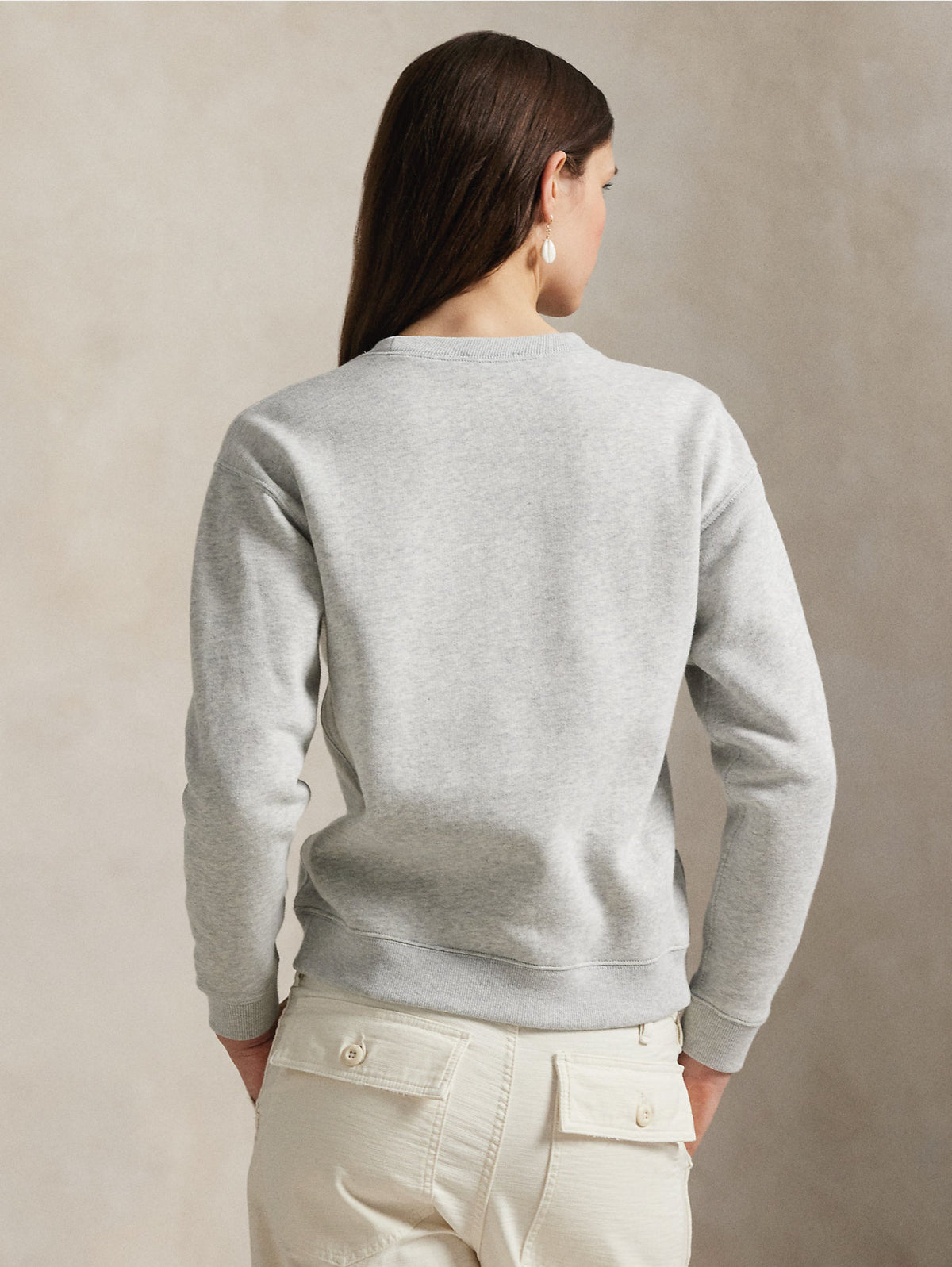 2026 New Arrival Felpa Girocollo con Stampa Polo Bear Vintage Grigio