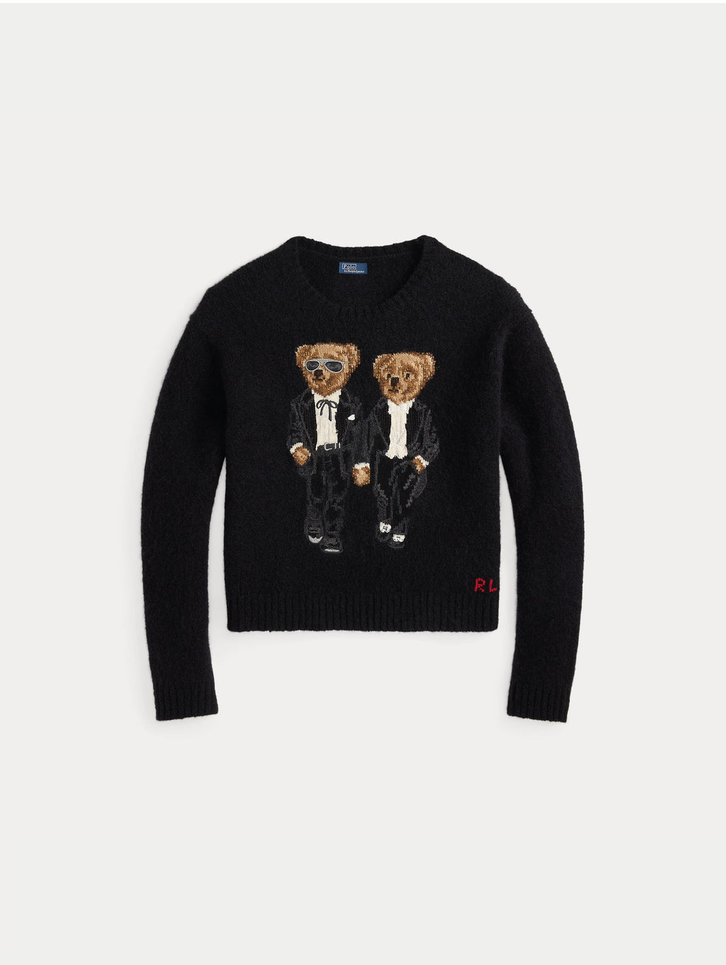 2026 New Arrival Maglia Girocollo con Due Polo Bear in Elegante Look Nero