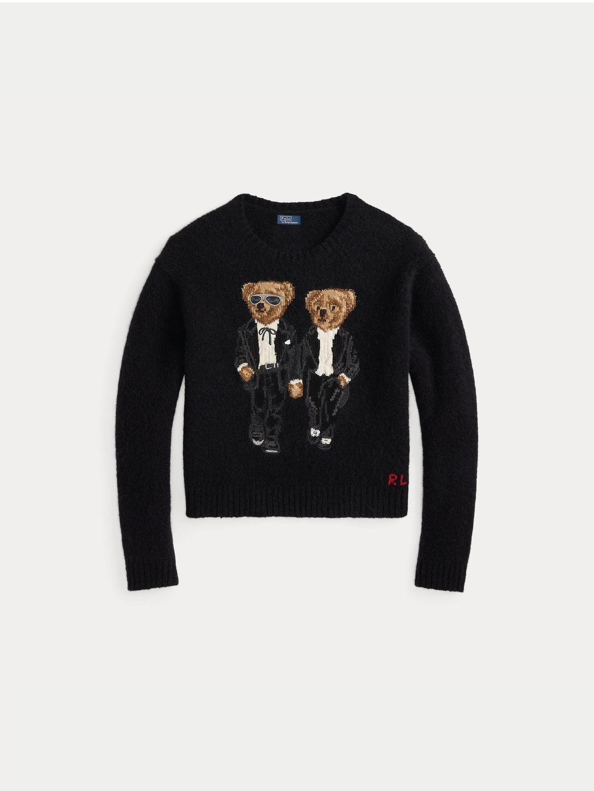 2026 New Arrival Maglia Girocollo con Due Polo Bear in Elegante Look Nero