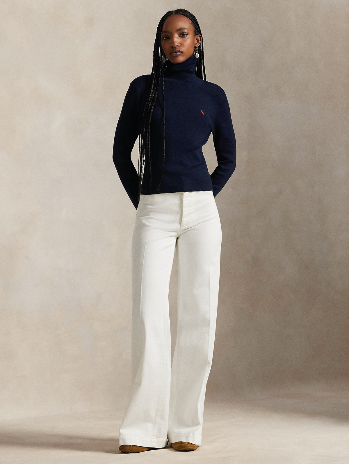 2026 New Arrival Pantaloni Beaton in Twill Spigato Bianco
