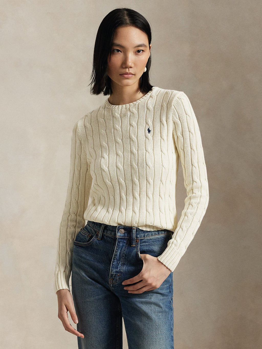 2026 New Arrival Maglia Linea Dritta a Trecce in Cashmere Crema