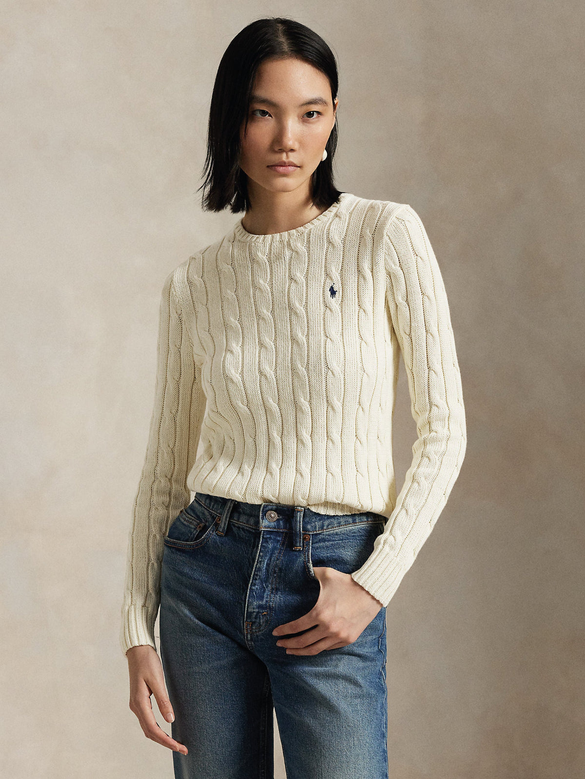 2026 New Arrival Maglia Linea Dritta a Trecce in Cashmere Crema