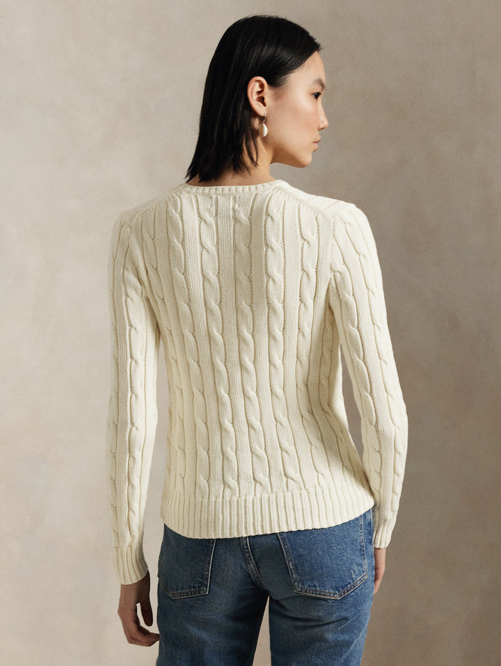 2026 New Arrival Maglia Linea Dritta a Trecce in Cashmere Crema