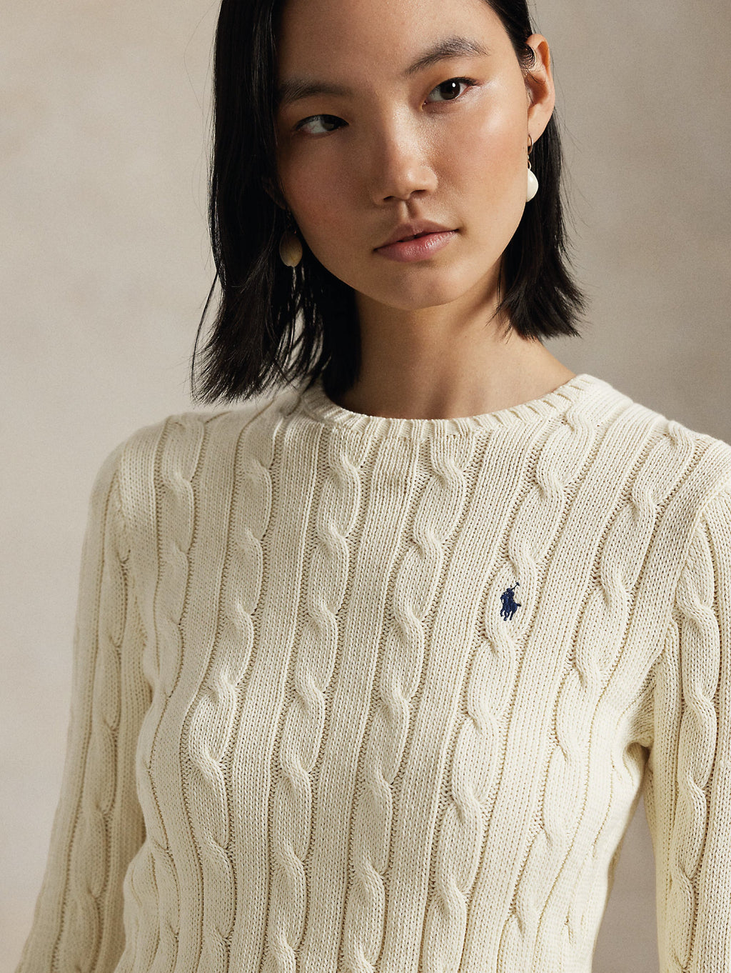 2026 New Arrival Maglia Linea Dritta a Trecce in Cashmere Crema