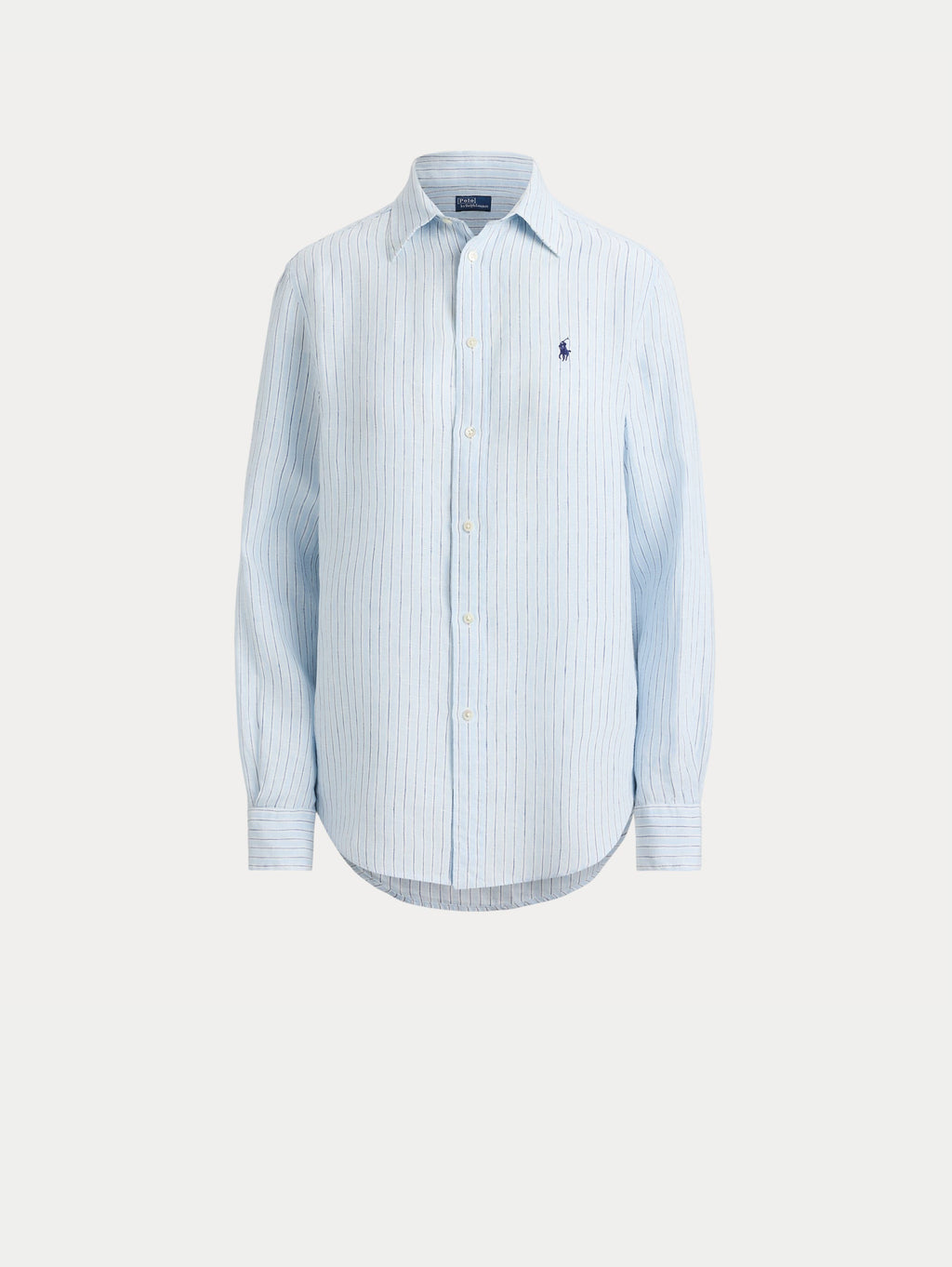 2026 New Arrival Camicia a Righe in Lino Classic Fit Blu/Celeste