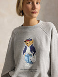 2026 New Arrival Felpa Girocollo in Loopback con Polo Bear Grigio