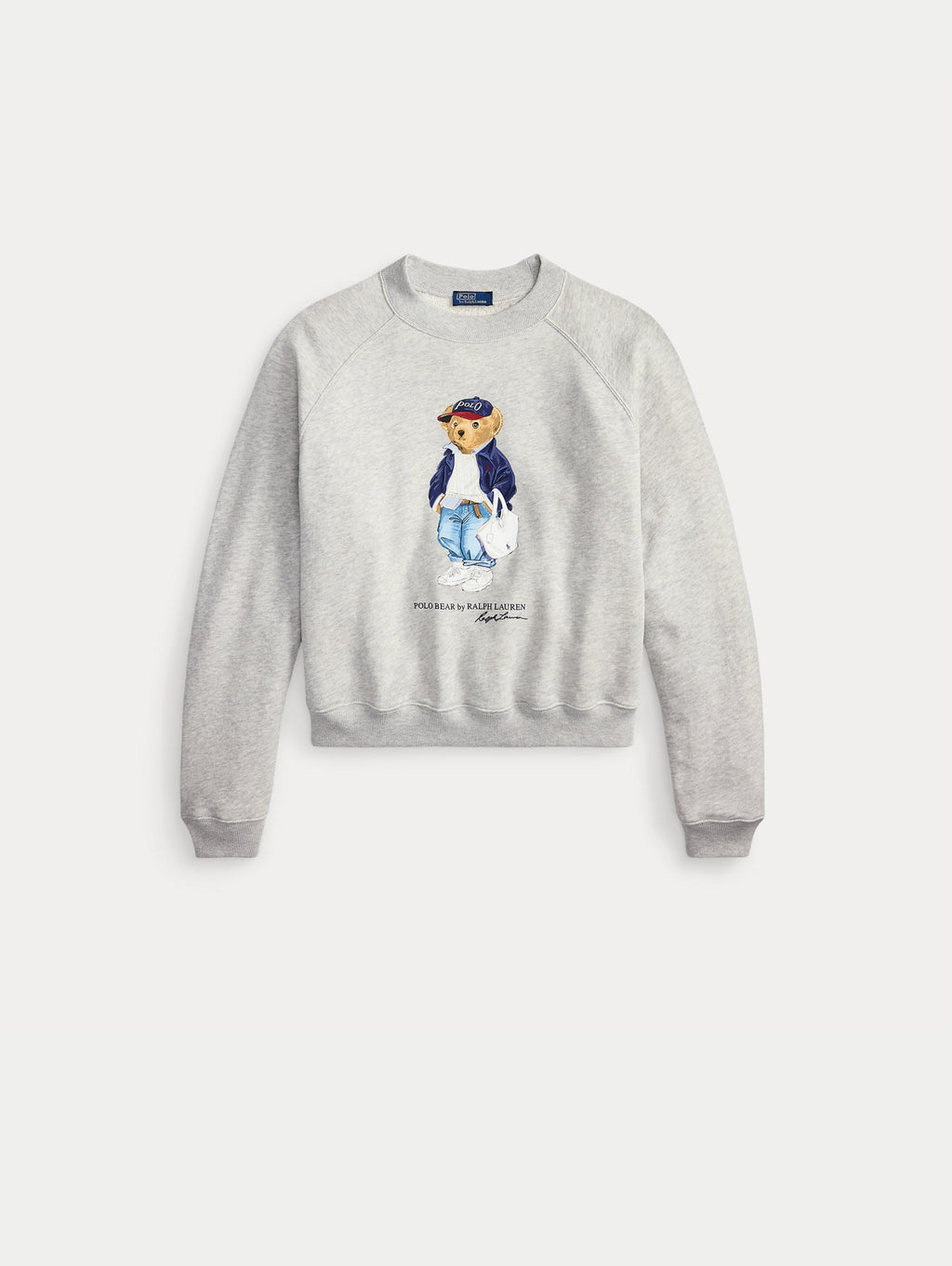 2026 New Arrival Felpa Girocollo in Loopback con Polo Bear Grigio