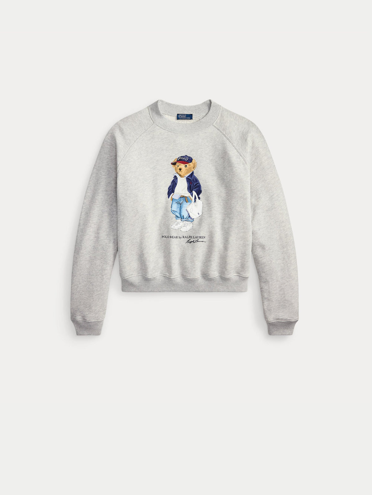 2026 New Arrival Felpa Girocollo in Loopback con Polo Bear Grigio