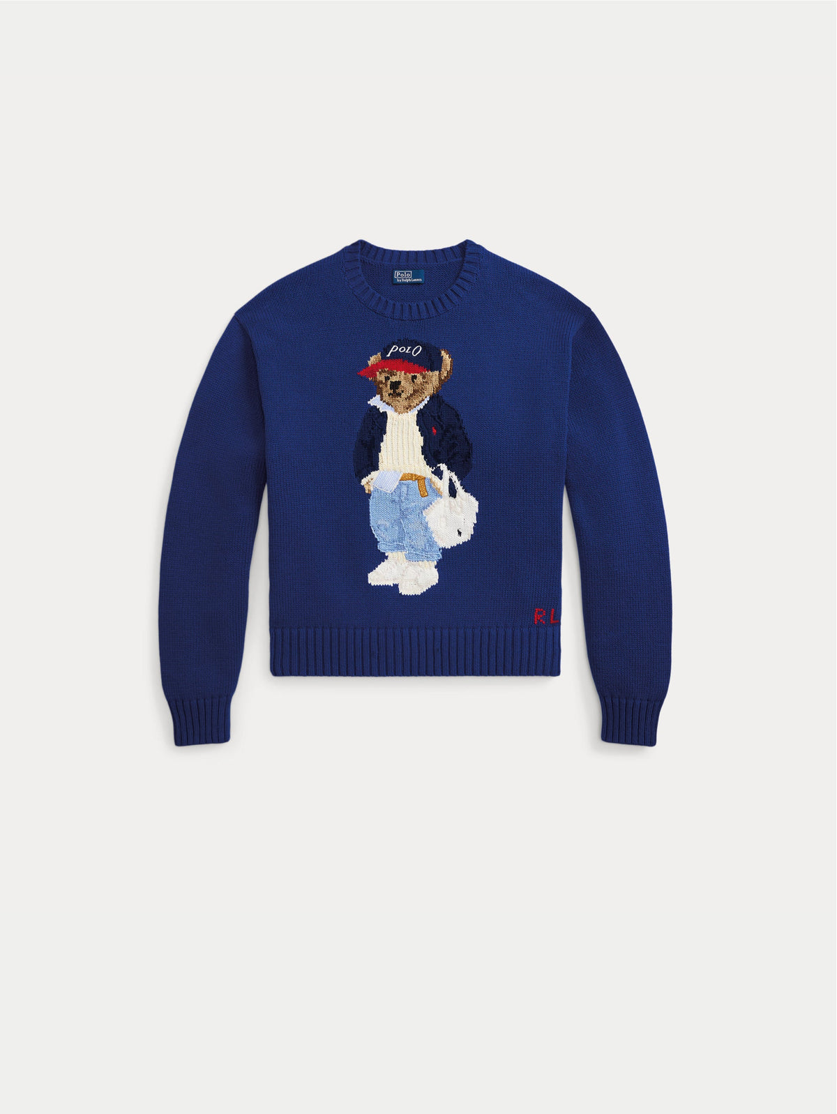 2026 New Arrival Maglione con Polo Bear Ricamato Royal