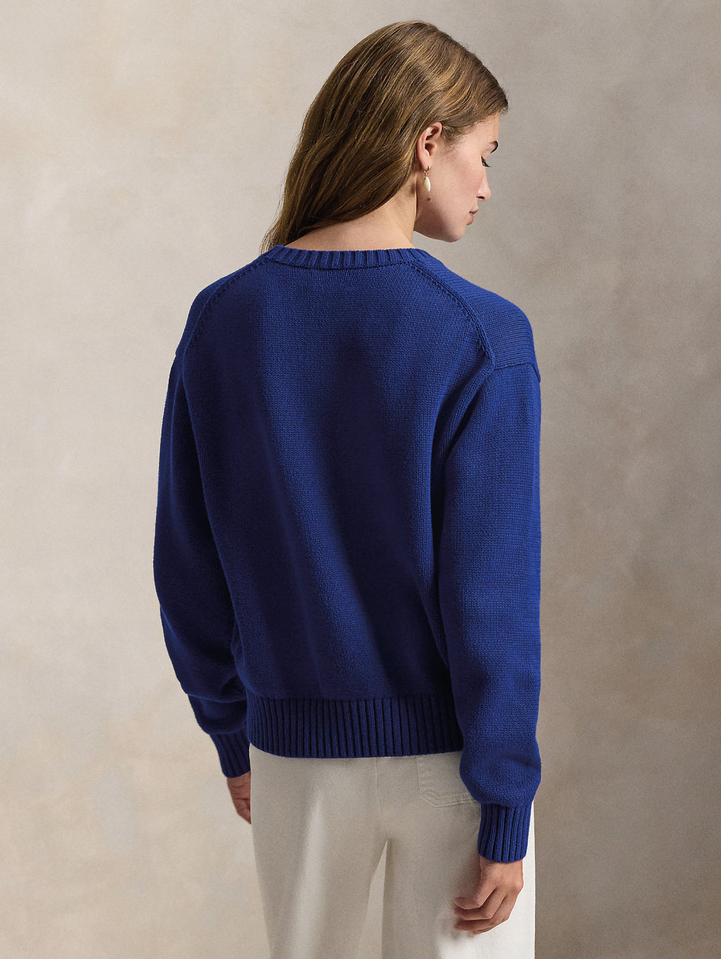 2026 New Arrival Maglione con Polo Bear Ricamato Royal