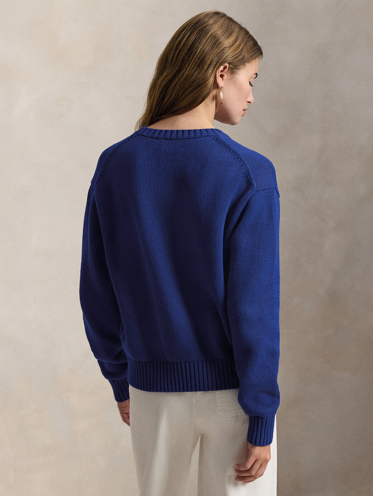 2026 New Arrival Maglione con Polo Bear Ricamato Royal