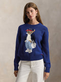 2026 New Arrival Maglione con Polo Bear Ricamato Royal