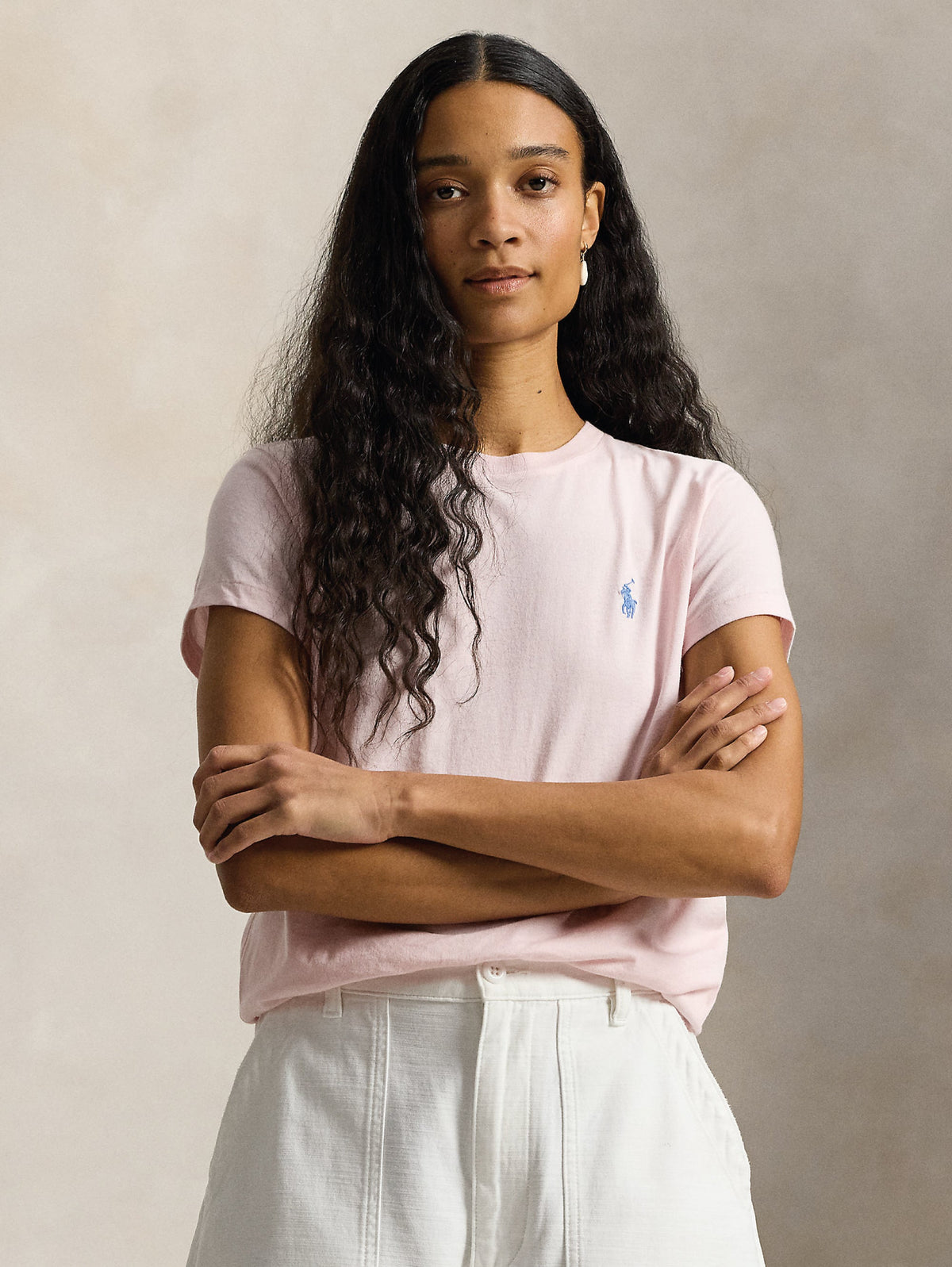 2026 New Arrival T-shirt Girocollo in Cotone Rosa