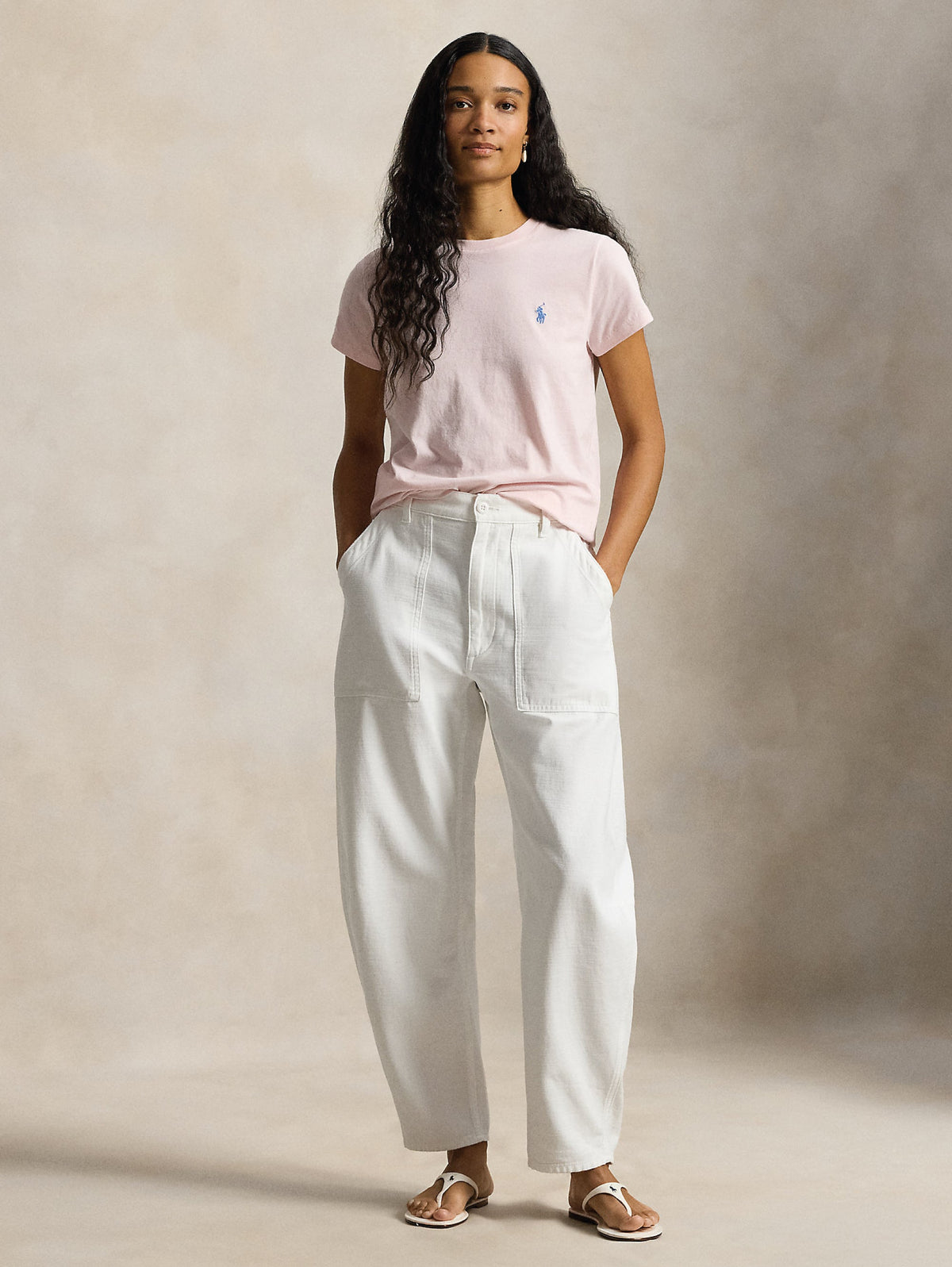 2026 New Arrival T-shirt Girocollo in Cotone Rosa
