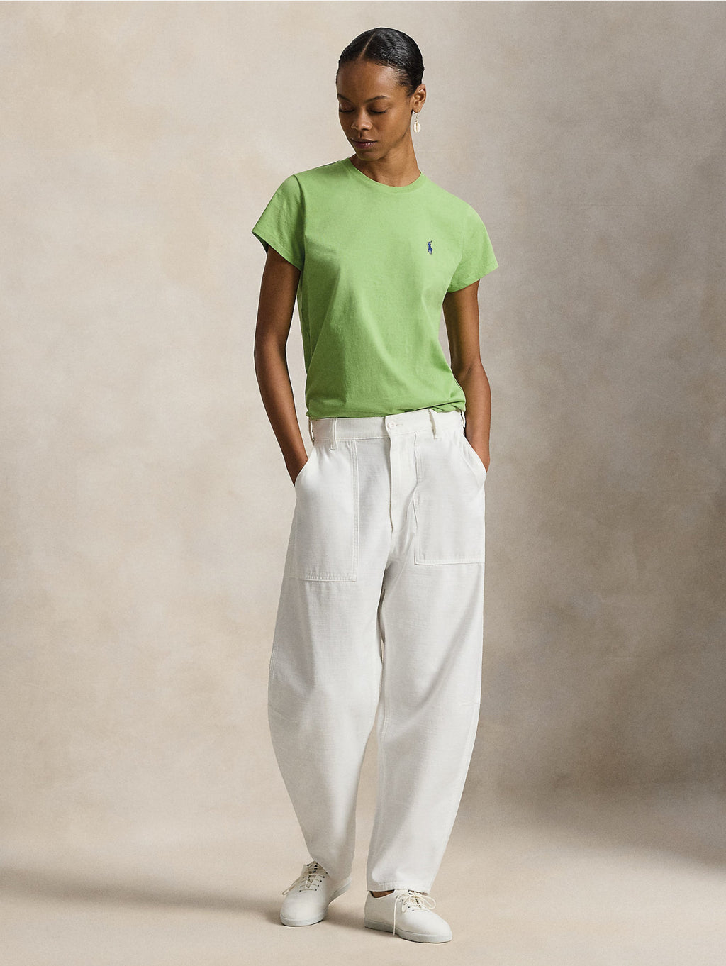2026 New Arrival T-shirt Girocollo in Cotone Verde