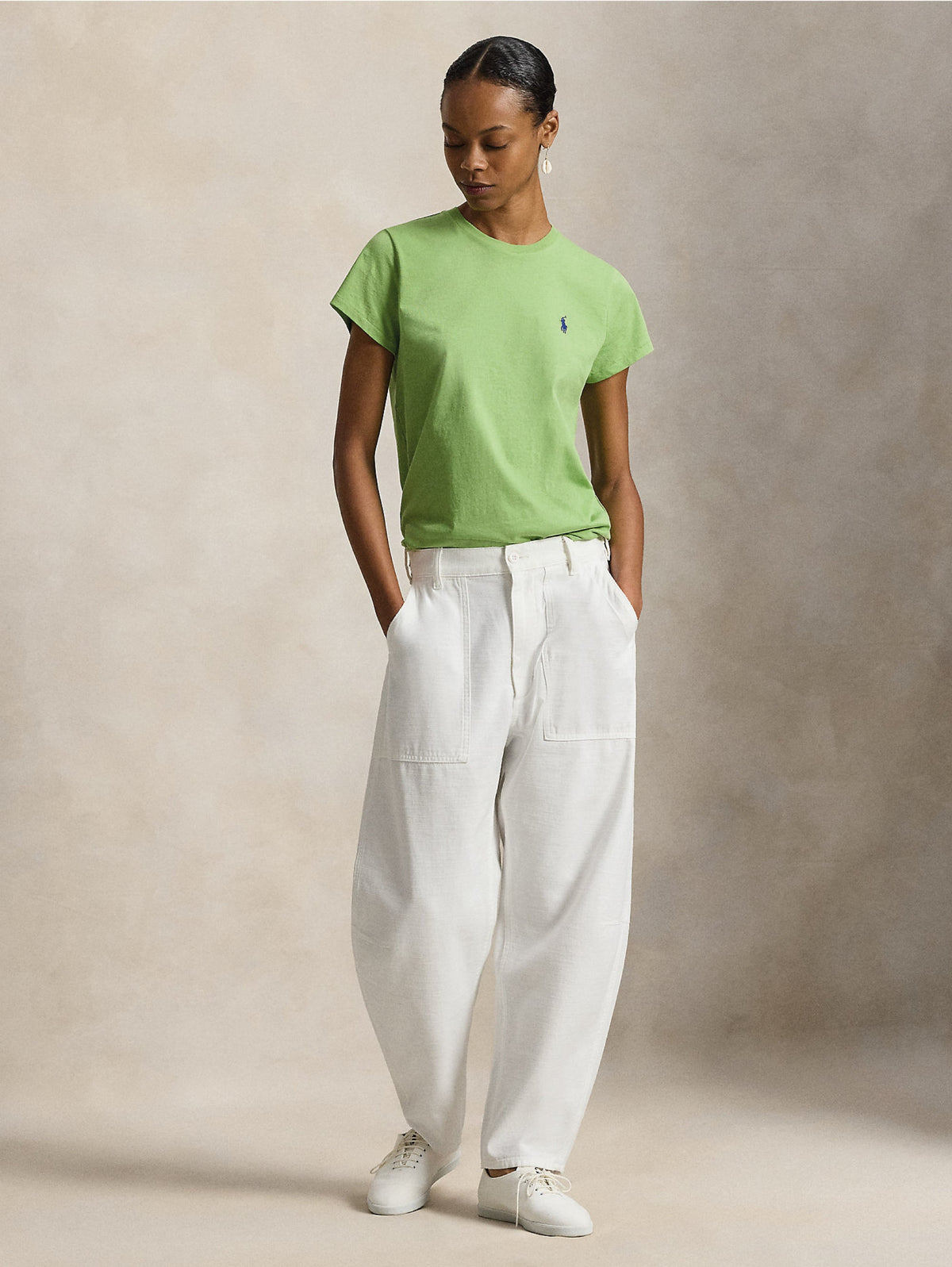 2026 New Arrival T-shirt Girocollo in Cotone Verde