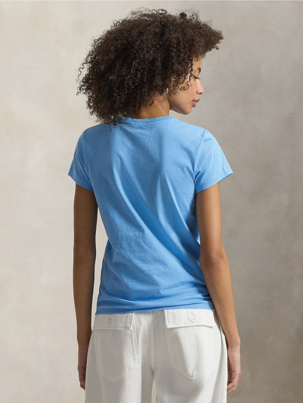 2026 New Arrival T-shirt Girocollo in Cotone Celeste
