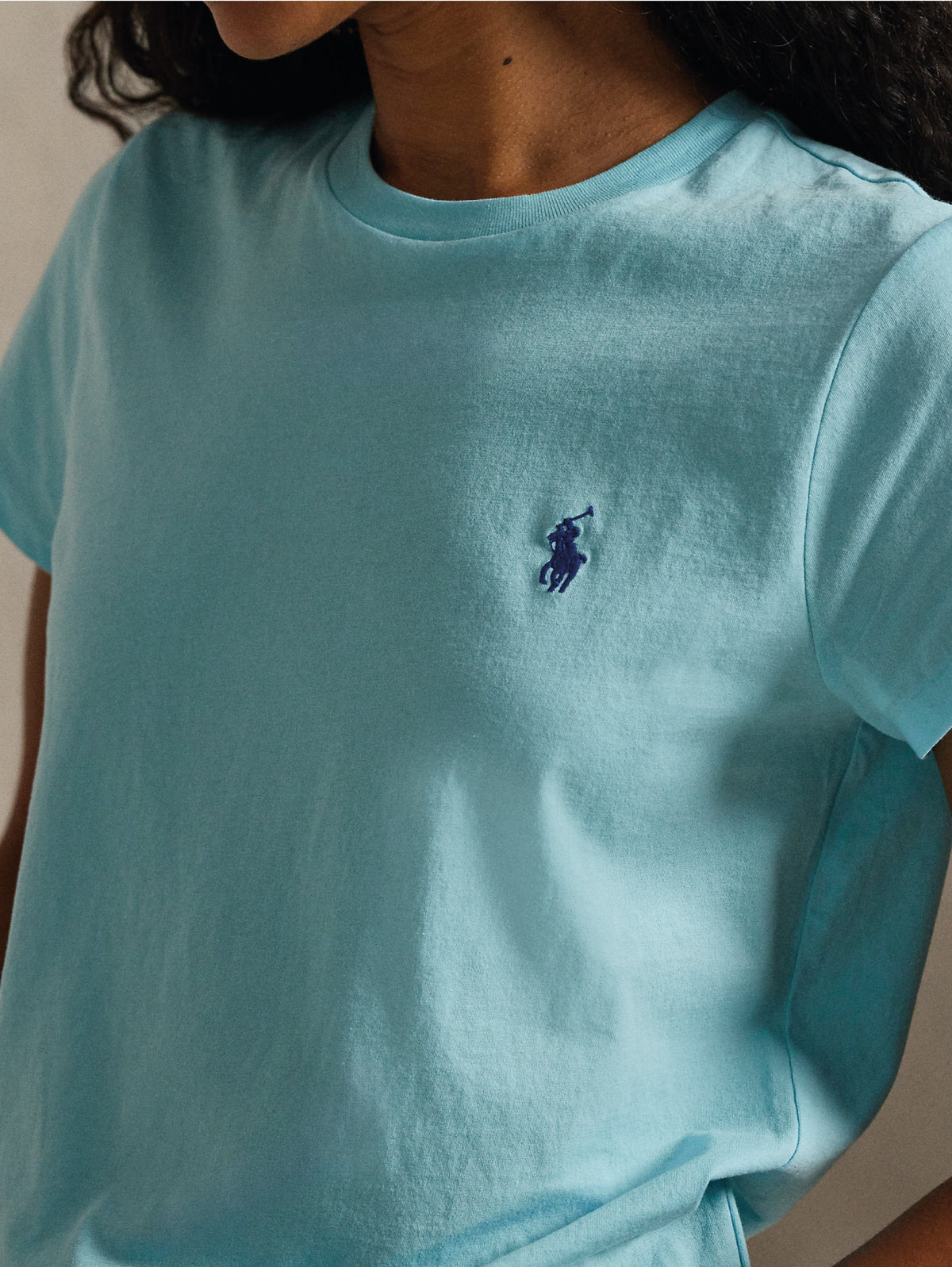 2026 New Arrival T-shirt Girocollo in Cotone Turchese