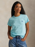 2026 New Arrival T-shirt Girocollo in Cotone Turchese