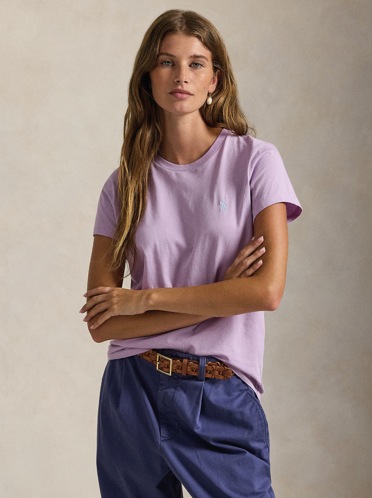 2026 New Arrival T-shirt Girocollo in Cotone Lilla