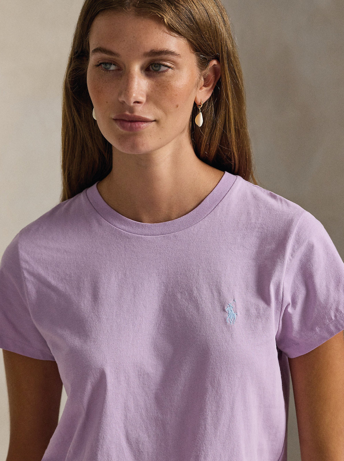 2026 New Arrival T-shirt Girocollo in Cotone Lilla