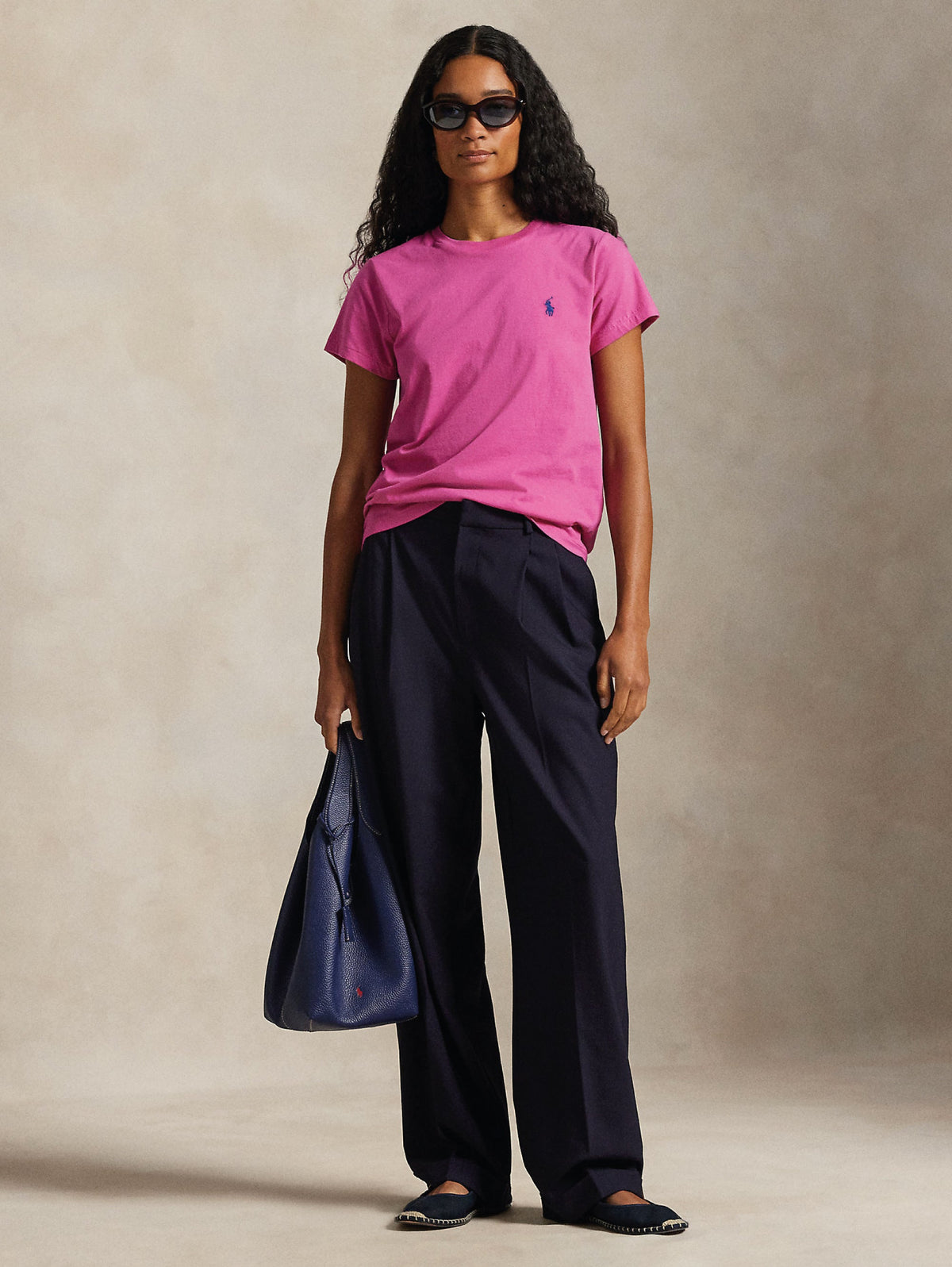 2026 New Arrival T-shirt Girocollo in Cotone Fucsia