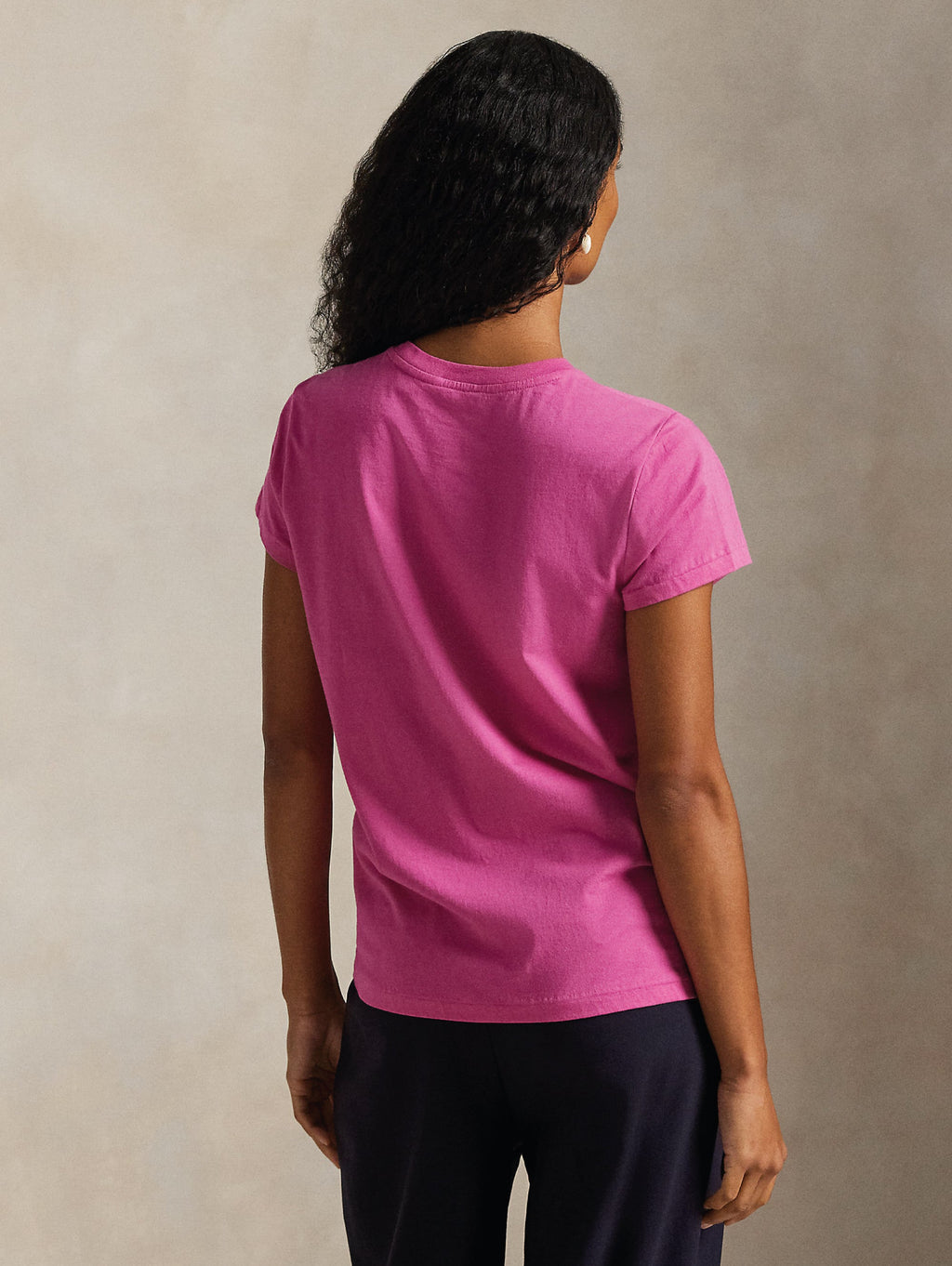 2026 New Arrival T-shirt Girocollo in Cotone Fucsia