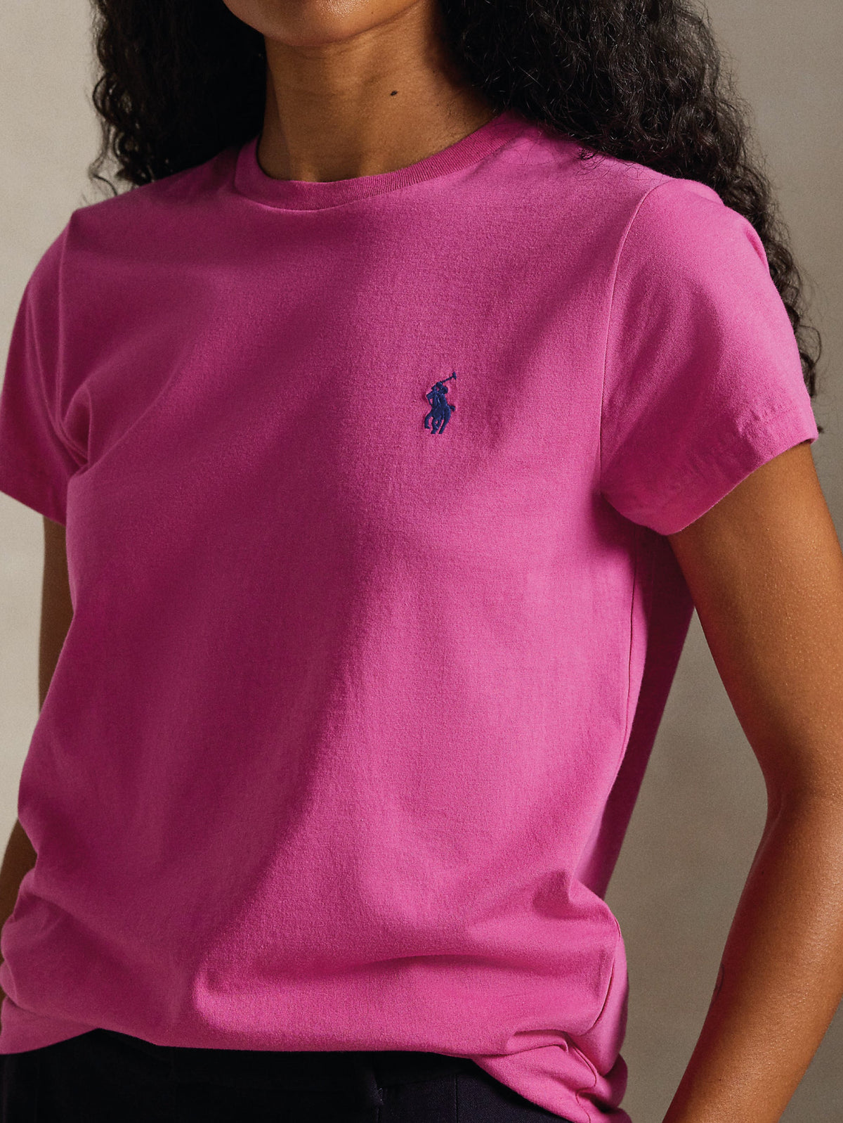 2026 New Arrival T-shirt Girocollo in Cotone Fucsia