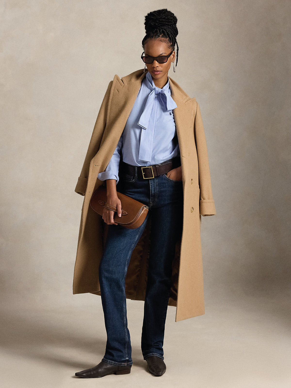 2026 New Arrival Camicia con Lacci sul Collo Blu