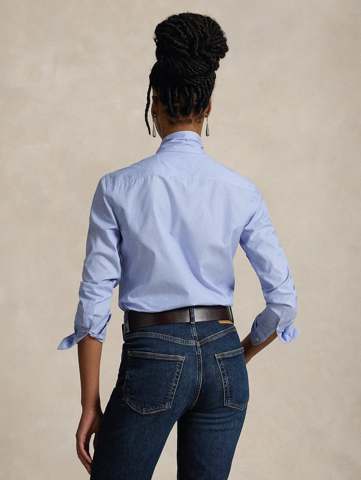 2026 New Arrival Camicia con Lacci sul Collo Blu