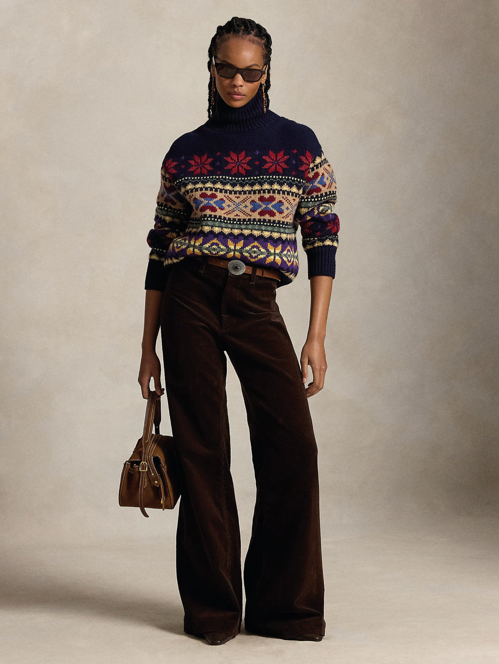 2026 New Arrival Pantaloni Flare in Velluto a Coste Beaton Marrone