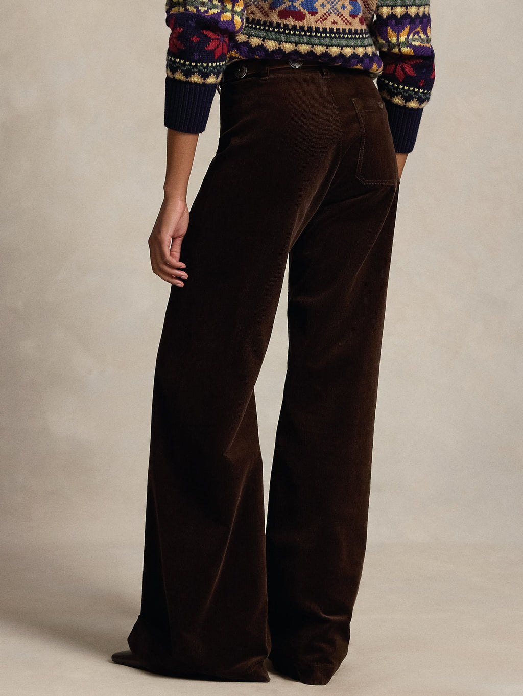 2026 New Arrival Pantaloni Flare in Velluto a Coste Beaton Marrone