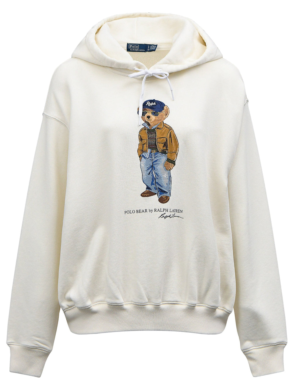 2026 New Arrival Felpa con Cappuccio con Stampa Polo Bear Crema