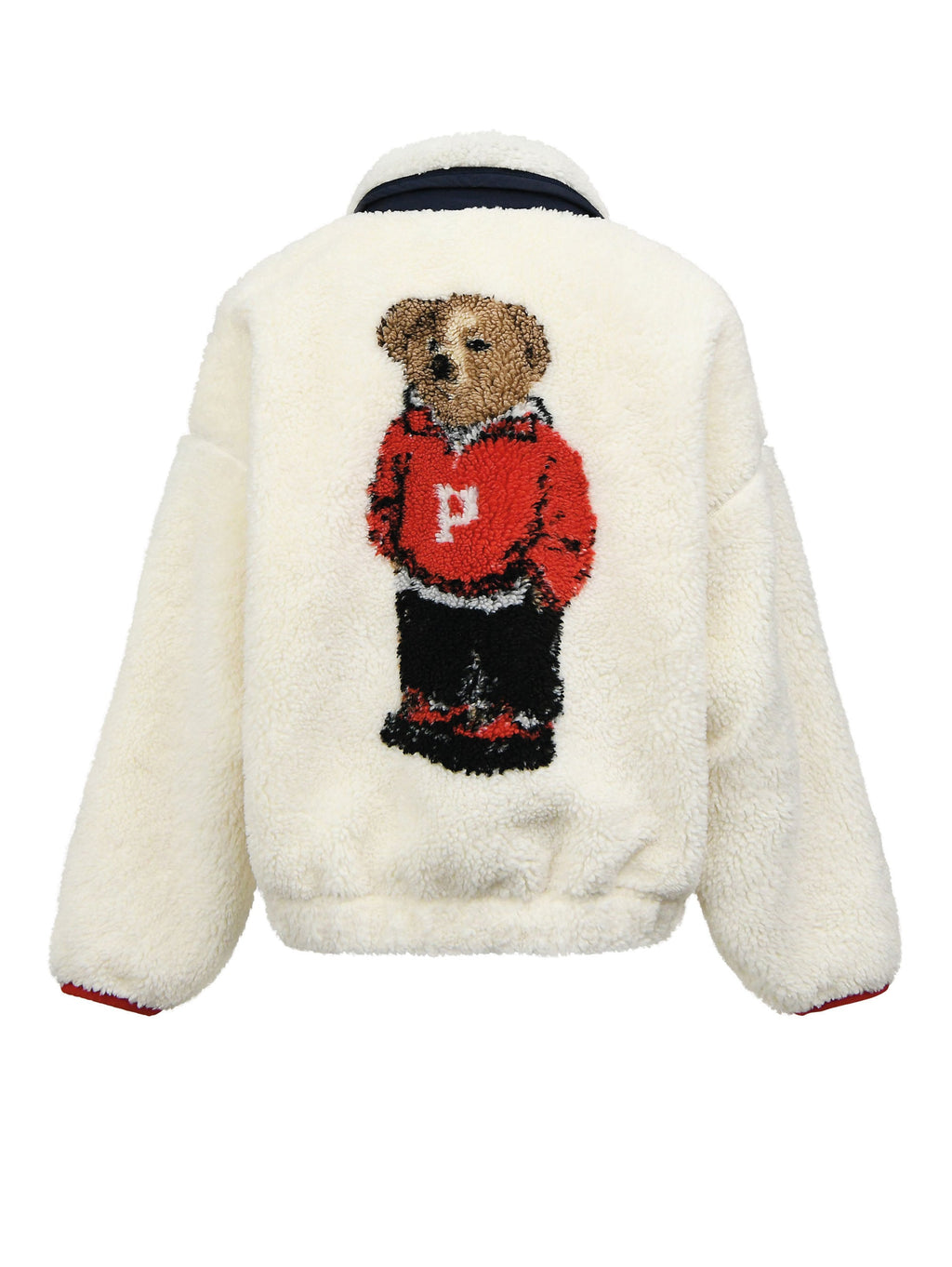 2026 New Arrival Pile a Pelo Alto con Ricamo Polo Bear Bianco