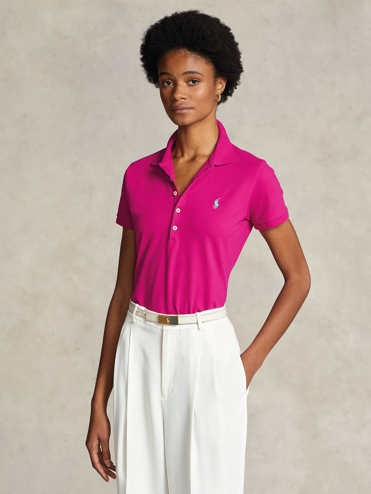 2026 New Arrival Polo Manica Corta Slim Fit Rosa