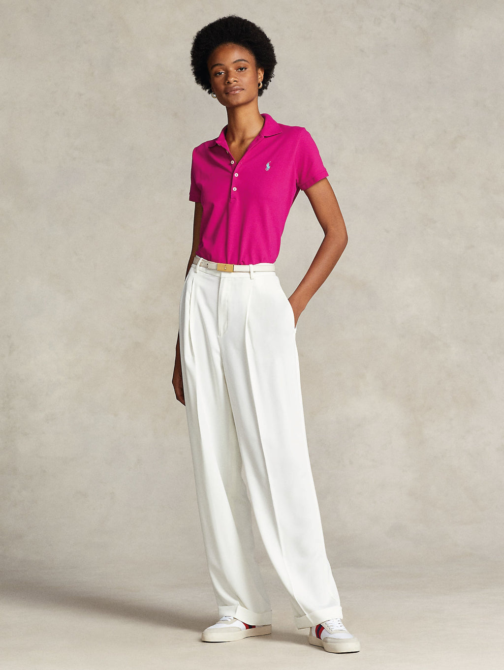 2026 New Arrival Polo Manica Corta Slim Fit Rosa