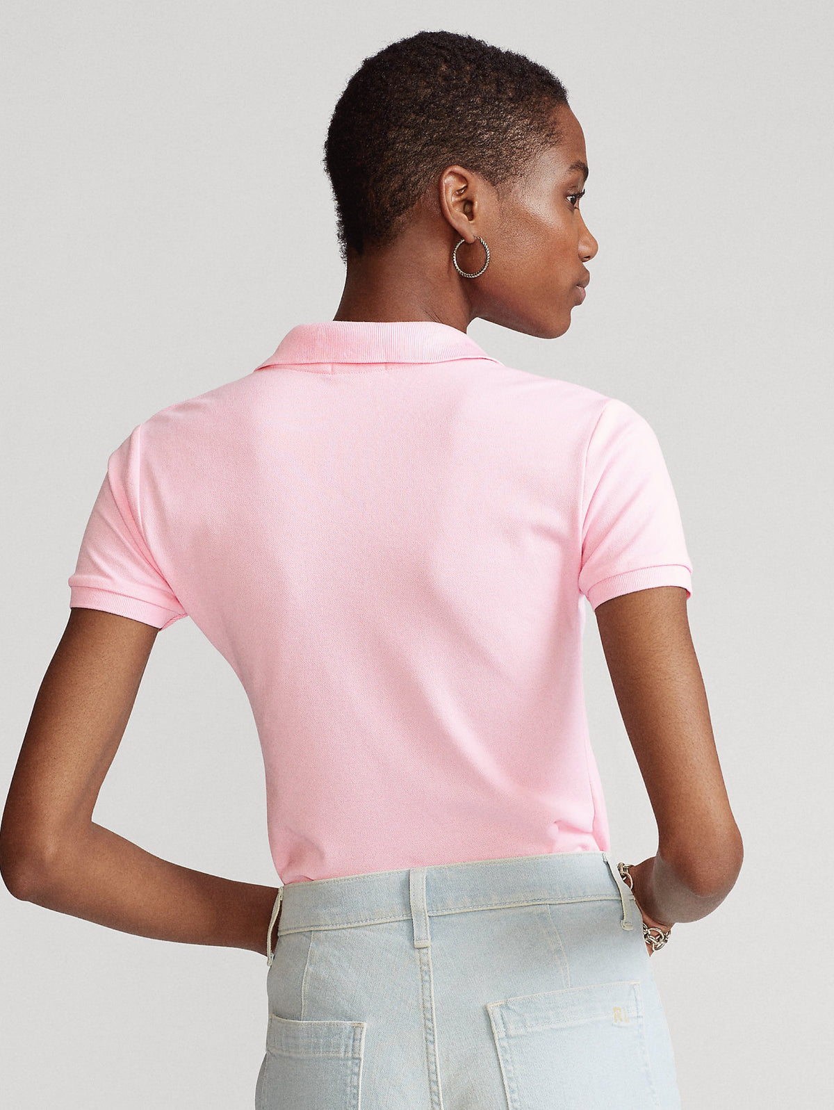 2026 New Arrival Polo Manica Corta Slim Fit Rosa Caramello