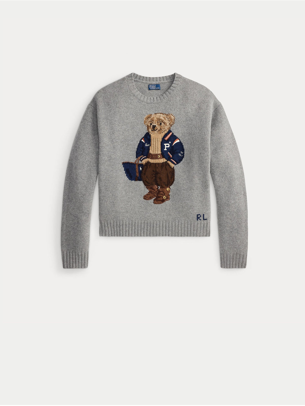 2026 New Arrival Maglione In Misto Lino e Cotone con Polo Bear Grigio