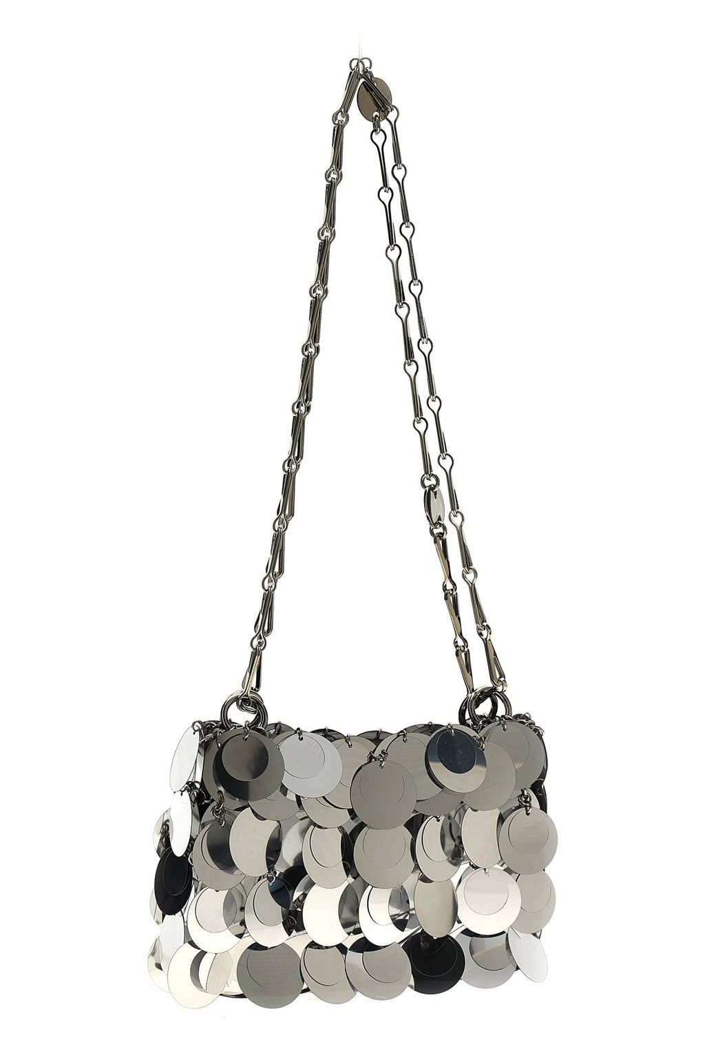 2026 New Arrival sparkle discs nano shoulder bag in metal mesh