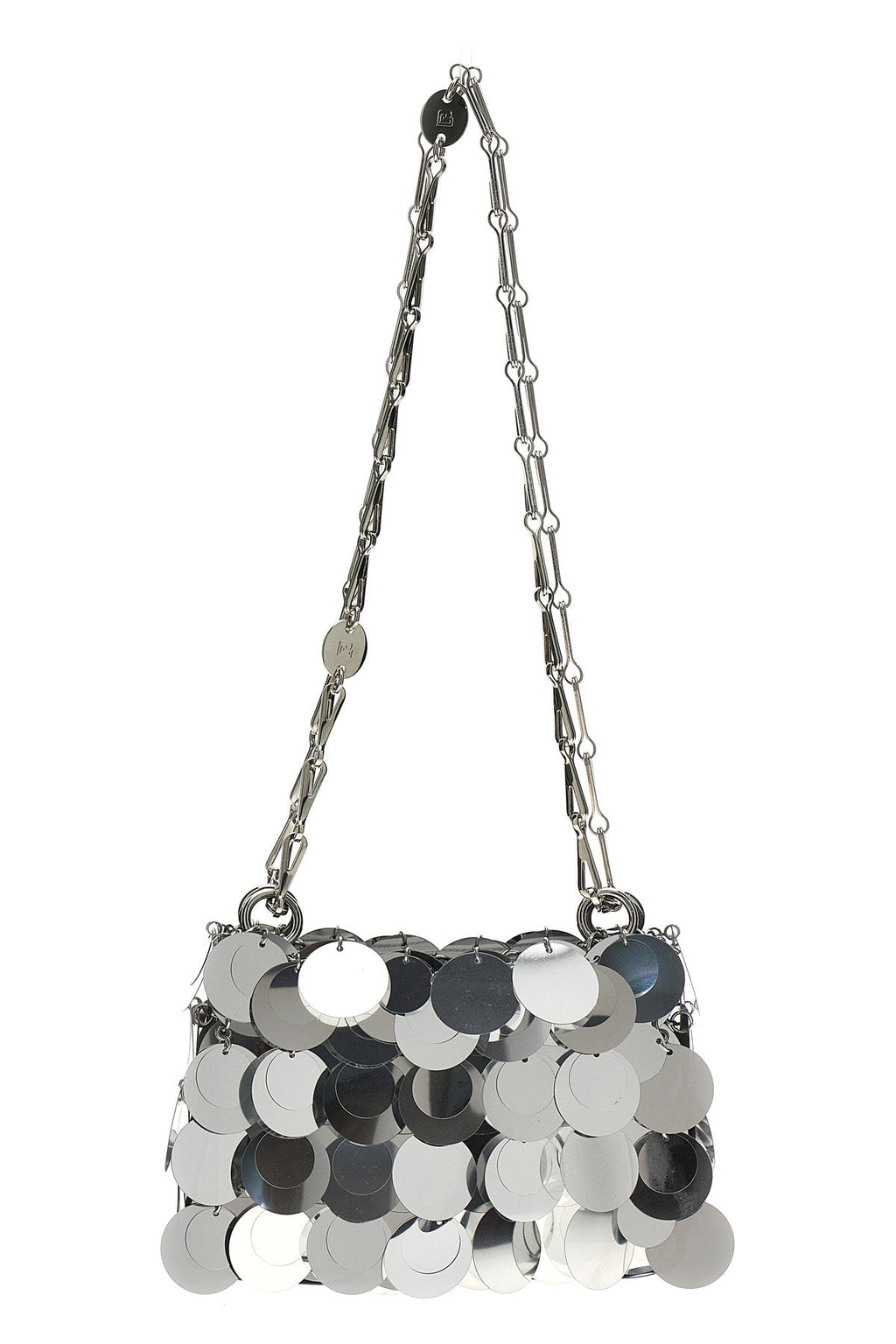 2026 New Arrival sparkle discs nano shoulder bag in metal mesh